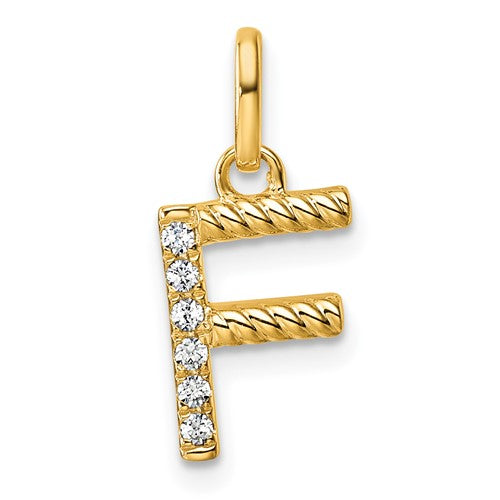 14k-twisted-05-ct-diamond-initial-f-charm-SolomonJeweler-Wichita-KS-CustomJewelry