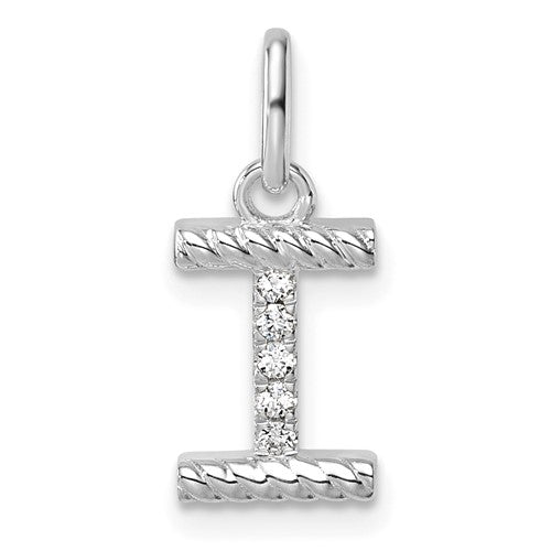 14k-white-gold-twisted-05-ct-diamond-initial-i-charm-SolomonJeweler-Wichita-KS-CustomJewelry