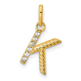 14k-twisted-05-ct-diamond-initial-k-charm-SolomonJeweler-Wichita-KS-CustomJewelry