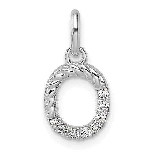 14k-white-gold-twisted-07-ct-diamond-initial-o-charm-SolomonJeweler-Wichita-KS-CustomJewelry
