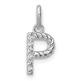 14k-white-gold-twisted-05-ct-diamond-initial-p-charm-SolomonJeweler-Wichita-KS-CustomJewelry