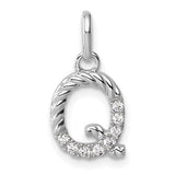 14k-white-gold-twisted-07-ct-diamond-initial-q-charm-SolomonJeweler-Wichita-KS-CustomJewelry
