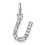 14k-white-gold-twisted-10-ct-diamond-initial-u-charm-SolomonJeweler-Wichita-KS-CustomJewelry