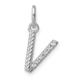 14k-white-gold-twisted-05-ct-diamond-initial-v-charm-SolomonJeweler-Wichita-KS-CustomJewelry