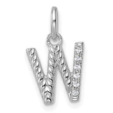 14k-white-gold-twisted-05-ct-diamond-initial-w-charm-SolomonJeweler-Wichita-KS-CustomJewelry
