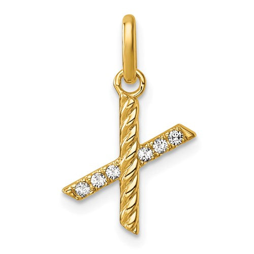 14k-twisted-05-ct-diamond-initial-x-charm-SolomonJeweler-Wichita-KS-CustomJewelry