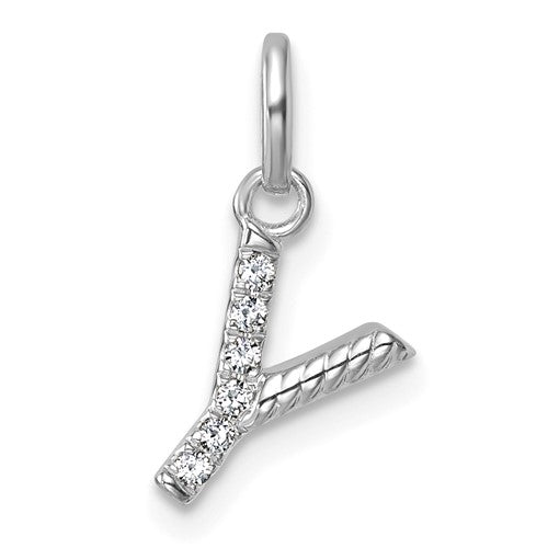 14k-white-gold-twisted-05-ct-diamond-initial-y-charm-SolomonJeweler-Wichita-KS-CustomJewelry