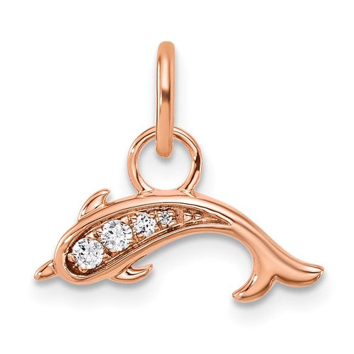 14k-rose-gold-polished-diamond-dolphin-charm-SolomonJeweler-Wichita-KS-CustomJewelry
