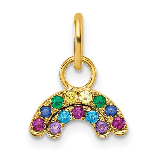14k-polished-multi-color-cz-double-rainbow-charm-SolomonJeweler-Wichita-KS-CustomJewelry