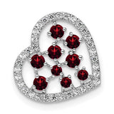 14k-white-gold-polished-diamond-and-garnet-heart-chain-slide-SolomonJeweler-Wichita-KS-CustomJewelry