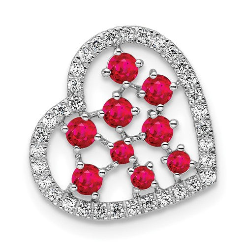 14k-white-gold-polished-diamond-and-ruby-heart-chain-slide-SolomonJeweler-Wichita-KS-CustomJewelry