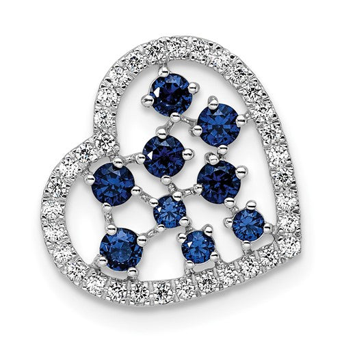 14k-white-gold-polished-diamond-and-sapphire-heart-chain-slide-SolomonJeweler-Wichita-KS-CustomJewelry
