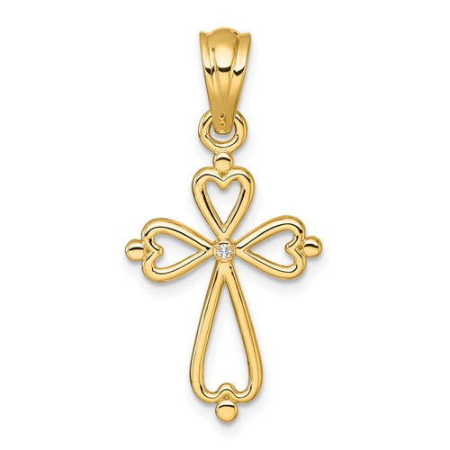 14k-diamond-accented-cross-pendant-SolomonJeweler-Wichita-KS-CustomJewelry