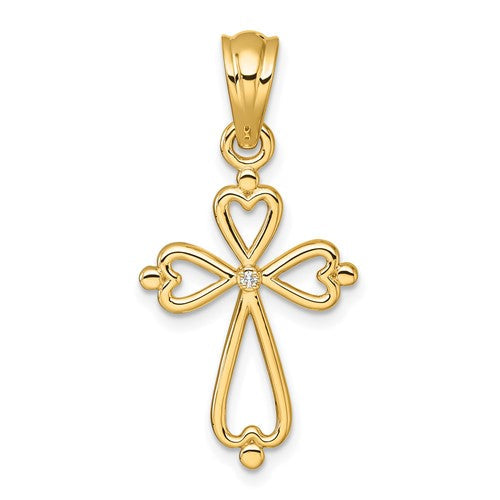 14k-diamond-accented-cross-pendant-SolomonJeweler-Wichita-KS-CustomJewelry