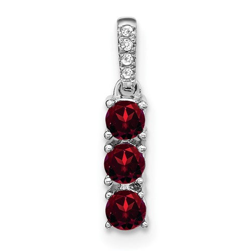 14k-white-gold-3-stone-garnet-and-diamond-pendant-SolomonJeweler-Wichita-KS-CustomJewelry
