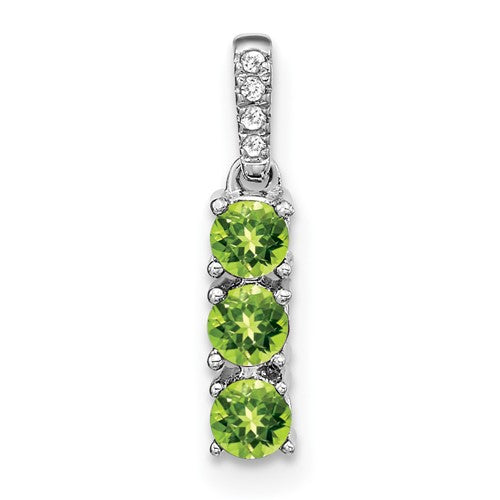 14k-white-gold-3-stone-peridot-and-diamond-pendant-SolomonJeweler-Wichita-KS-CustomJewelry