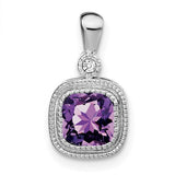 14k-white-gold-cushion-amethyst-and-diamond-pendant-SolomonJeweler-Wichita-KS-CustomJewelry