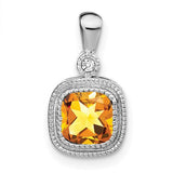 14k-white-gold-cushion-citrine-and-diamond-pendant-SolomonJeweler-Wichita-KS-CustomJewelry