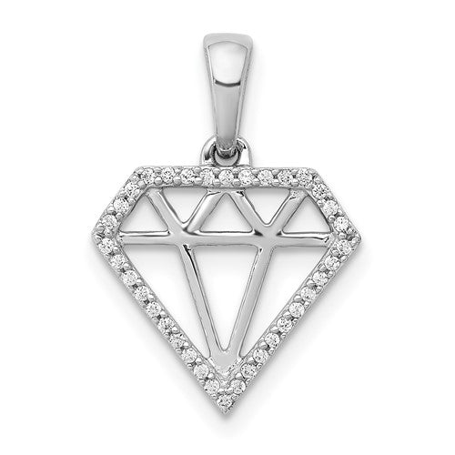 14k-white-gold-diamond-gemstone-shape-pendant-SolomonJeweler-Wichita-KS-CustomJewelry