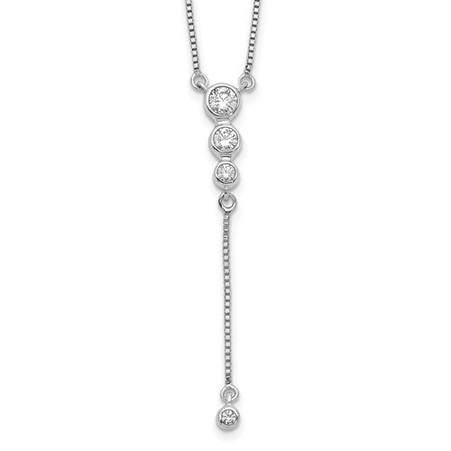 14k-white-gold-diamond-3-stone-w-dangle-18-inch-drop-necklace-SolomonJeweler-Wichita-KS-CustomJewelry
