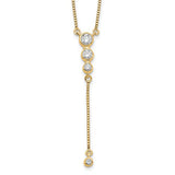 14k-diamond-3-stone-w-dangle-18-inch-necklace-SolomonJeweler-Wichita-KS-CustomJewelry