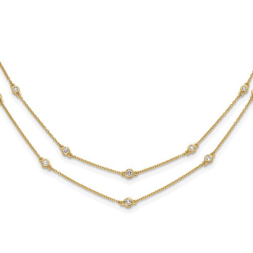 14k-diamond-multi-station-double-strand-necklace-SolomonJeweler-Wichita-KS-CustomJewelry