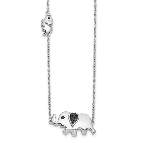 14k-white-gold-black-diamond-elephant-18-inch-necklace-SolomonJeweler-Wichita-KS-CustomJewelry