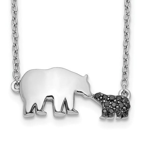 14k-white-gold-black-diamond-mother-and-baby-bear-18-in-necklace-SolomonJeweler-Wichita-KS-CustomJewelry