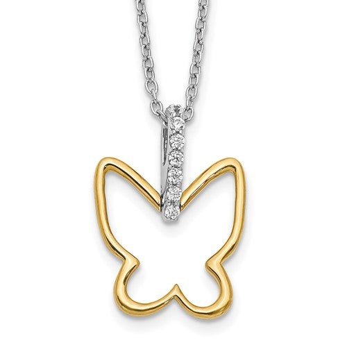 14k-two-tone-diamond-butterfly-18-inch-necklace-SolomonJeweler-Wichita-KS-CustomJewelry