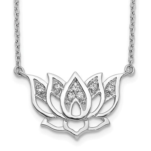 14k-white-gold-diamond-lotus-flower-18-inch-necklace-SolomonJeweler-Wichita-KS-CustomJewelry