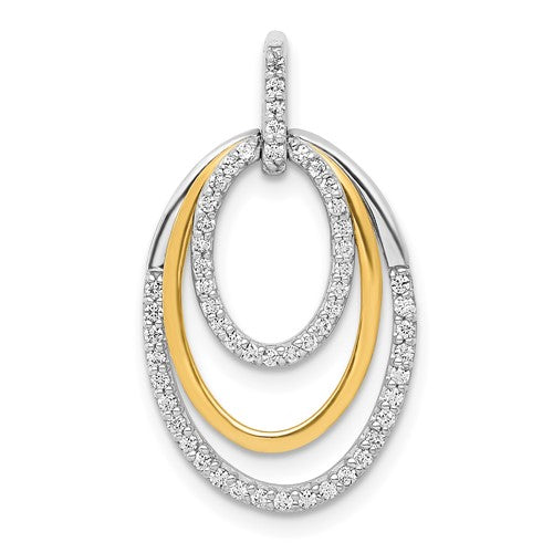 14k-two-tone-1-4ct-diamond-fancy-triple-oval-pendant-SolomonJeweler-Wichita-KS-CustomJewelry