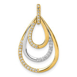 14k-two-tone-polished-1-4ct-diamond-triple-teardrop-pendant-SolomonJeweler-Wichita-KS-CustomJewelry