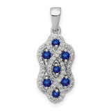 14k-white-gold-diamond-and-sapphire-fancy-twisted-pendant-SolomonJeweler-Wichita-KS-CustomJewelry