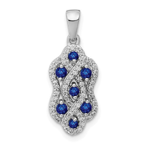 14k-white-gold-diamond-and-sapphire-fancy-twisted-pendant-SolomonJeweler-Wichita-KS-CustomJewelry