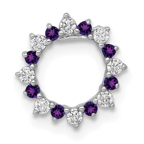 14k-white-gold-diamond-and-08-amethyst-fancy-circle-chain-slide-SolomonJeweler-Wichita-KS-CustomJewelry