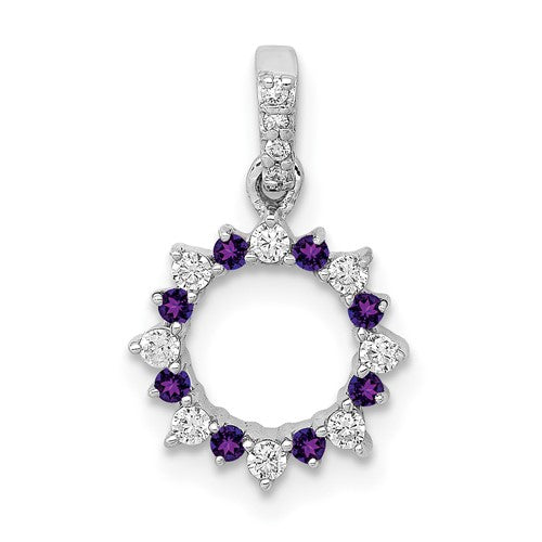 14k-white-gold-diamond-and-08-amethyst-fancy-circle-pendant-SolomonJeweler-Wichita-KS-CustomJewelry