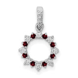 14k-white-gold-diamond-and-08-garnet-fancy-circle-pendant-SolomonJeweler-Wichita-KS-CustomJewelry