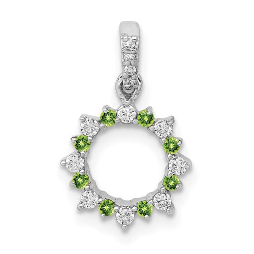 14k-white-gold-diamond-and-08-peridot-fancy-circle-pendant-SolomonJeweler-Wichita-KS-CustomJewelry