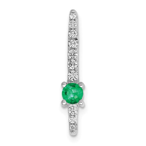 14k-white-gold-diamond-and-emerald-fancy-chain-slide-SolomonJeweler-Wichita-KS-CustomJewelry