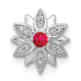 14k-white-gold-1-20ct-diamond-and-ruby-flower-chain-slide-SolomonJeweler-Wichita-KS-CustomJewelry