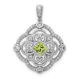 14k-white-gold-diamond-and-40-peridot-fancy-filigree-pendant-SolomonJeweler-Wichita-KS-CustomJewelry