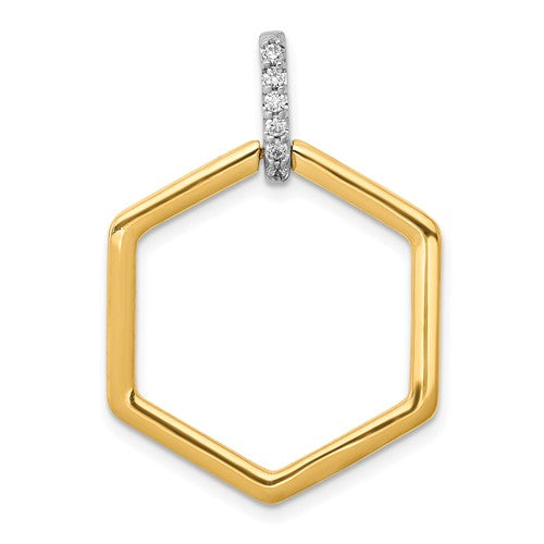 14k-two-tone-1-15ct-diamond-fancy-hexagon-pendant-SolomonJeweler-Wichita-KS-CustomJewelry