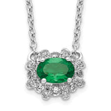 14k-white-gold-diamond-and-oval-emerald-18-inch-necklace-SolomonJeweler-Wichita-KS-CustomJewelry