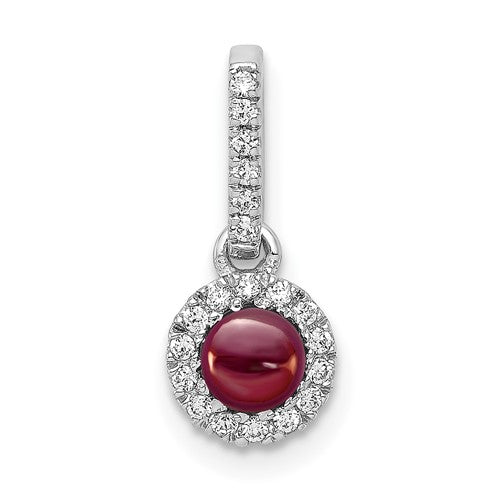 14k-white-gold-diamond-and-cabochon-47-garnet-pendant-SolomonJeweler-Wichita-KS-CustomJewelry