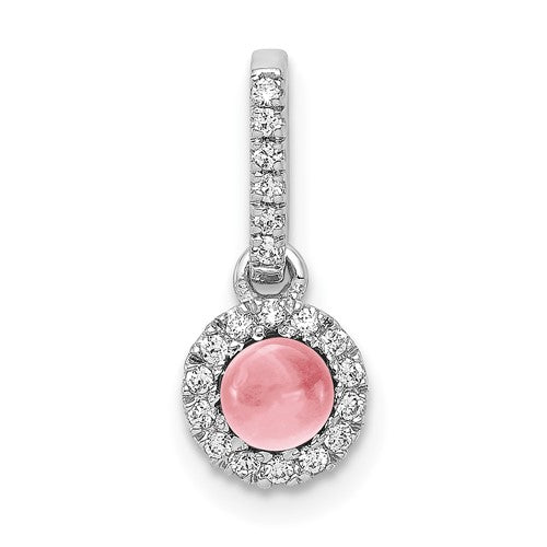 14k-white-gold-diamond-and-cabochon-47-pink-tourmaline-pendant-SolomonJeweler-Wichita-KS-CustomJewelry