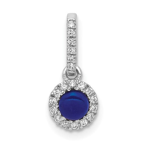 14k-white-gold-diamond-and-cabochon-47-sapphire-halo-pendant-SolomonJeweler-Wichita-KS-CustomJewelry