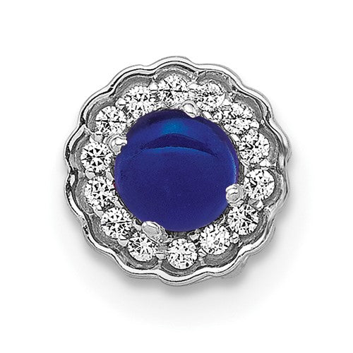 14k-white-gold-diamond-and-cabochon-sapphire-chain-slide-SolomonJeweler-Wichita-KS-CustomJewelry