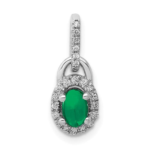 14k-white-gold-halo-diamond-and-cabochon-emerald-pendant-SolomonJeweler-Wichita-KS-CustomJewelry