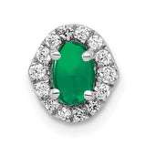 14k-white-gold-halo-diamond-and-cabochon-73-emerald-chain-slide-SolomonJeweler-Wichita-KS-CustomJewelry