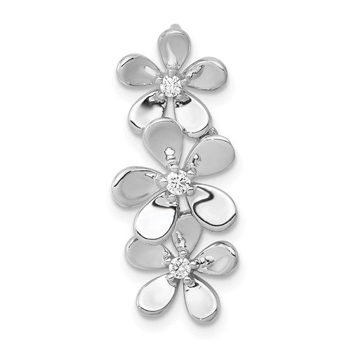 14k-white-gold-1-10ct-diamond-three-flower-chain-slide-SolomonJeweler-Wichita-KS-CustomJewelry